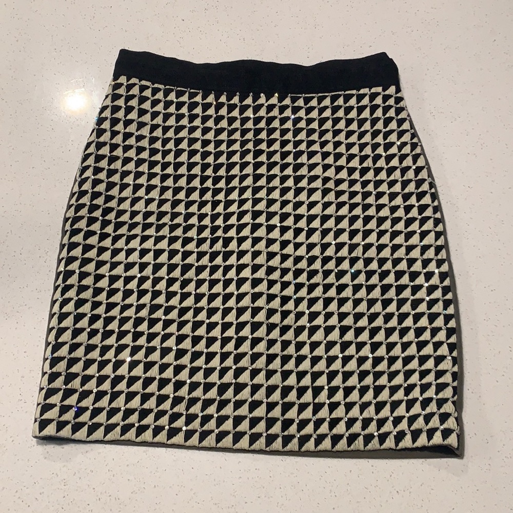 3.1 Phillip Lim Black and White Crystal Skirt